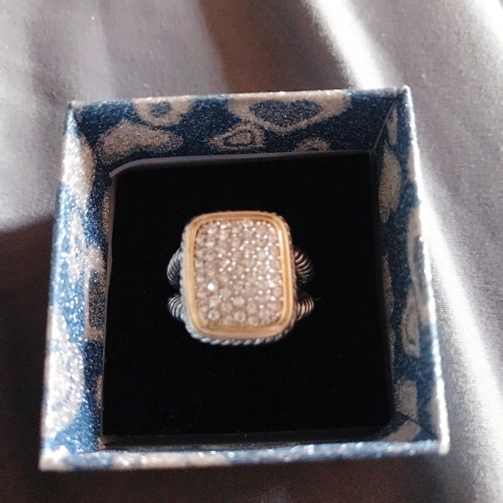 Beautiful radium plated nickel free cocktail ring
